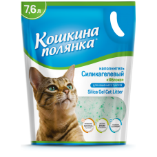 Кошкина полянка впитывающий силикагелевый наполнитель с ароматом яблока Кошкина полянка впитывающий силикагелевый наполнитель с ароматом яблока