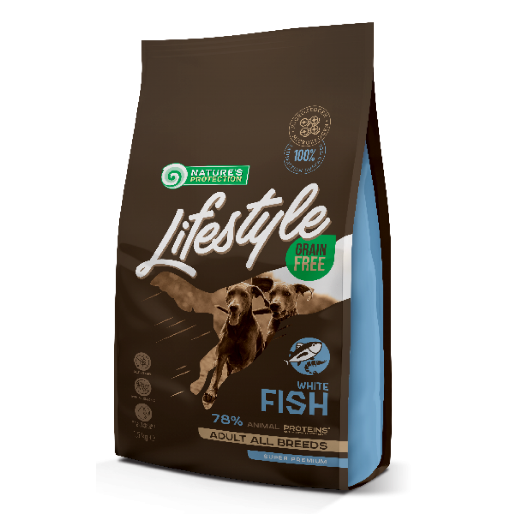 Nature's Protection Lifestyle Adult dog White Fish беззерновой корм для взрослых собак с белой рыбой Nature's Protection Lifestyle Adult dog White Fish беззерновой корм для взрослых собак с белой рыбой