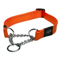 Rogz Ошейник полуудавка для собак, Lumberjack Obedience, нейлон оранжевый, несколько размеров