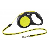 Поводок-рулетка Flex New Classic NEON, M, со светоотр. элем., трос, 20кг/5м