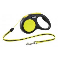 Поводок-рулетка Flex New Classic NEON, M, со светоотр. элем., трос, 20кг/5м Поводок-рулетка Flex New Classic NEON, M, со светоотр. элем., трос, 20кг/5м