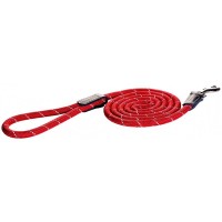 Rogz поводок для собак удлиненный нейлон, натуральная кожа Rope красный, разные размеры