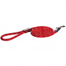 Rogz поводок для собак удлиненный нейлон, натуральная кожа Rope красный, разные размеры Rogz поводок для собак удлиненный нейлон, натуральная кожа Rope красный, разные размеры