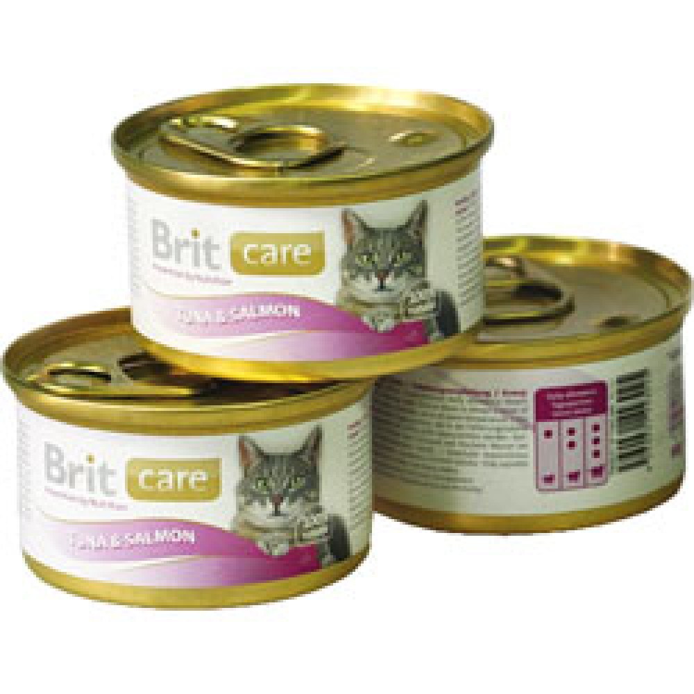 Консервы для кошек Brit Care Tuna & Salmon (тунец и лосось), 80 г (арт. 100060) Консервы для кошек Brit Care Tuna & Salmon (тунец и лосось), 80 г (арт. 100060)