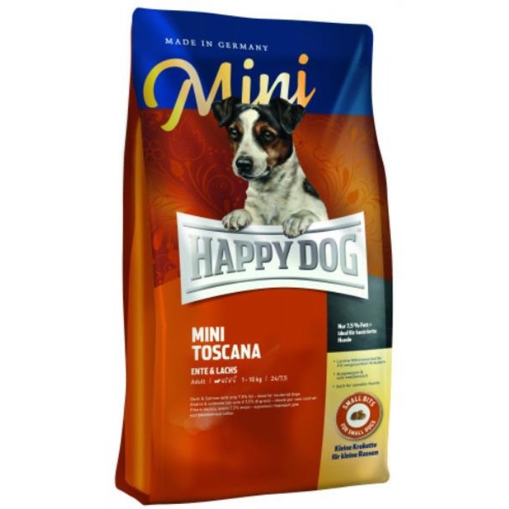Happy Dog Mini Toscana - корм для собак мелких пород , утка с рисом Happy Dog Mini Toscana - корм для собак мелких пород , утка с рисом