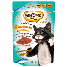 Мнямс Кот Федор - паучи для кошек Рыбный фестиваль (лосось, креветки, форель) 100 г