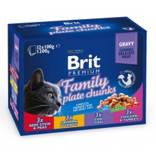 Brit Cat Family Plate Chunks - пресервы для кошек ассорти Семейная тарелка  Brit Cat Family Plate Chunks - пресервы для кошек ассорти Семейная тарелка