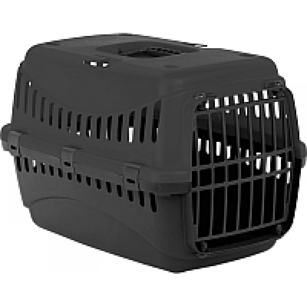 Переноска для кошек с пластиковой дверцей GIPSY ECO черный несколько размеров Переноска для кошек с пластиковой дверцей GIPSY ECO черный несколько размеров