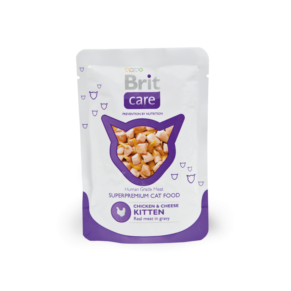 Влажный корм (пауч) для котят Brit Care Kitten Chicken & Cheese (курица и сыр), 80 г (арт. 100122) Влажный корм (пауч) для котят Brit Care Kitten Chicken & Cheese (курица и сыр), 80 г (арт. 100122)