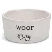 Beeztees Миска д/собак керам. Woof белая 15x6,5 cm-500 ml (арт. ВЕТ651445)