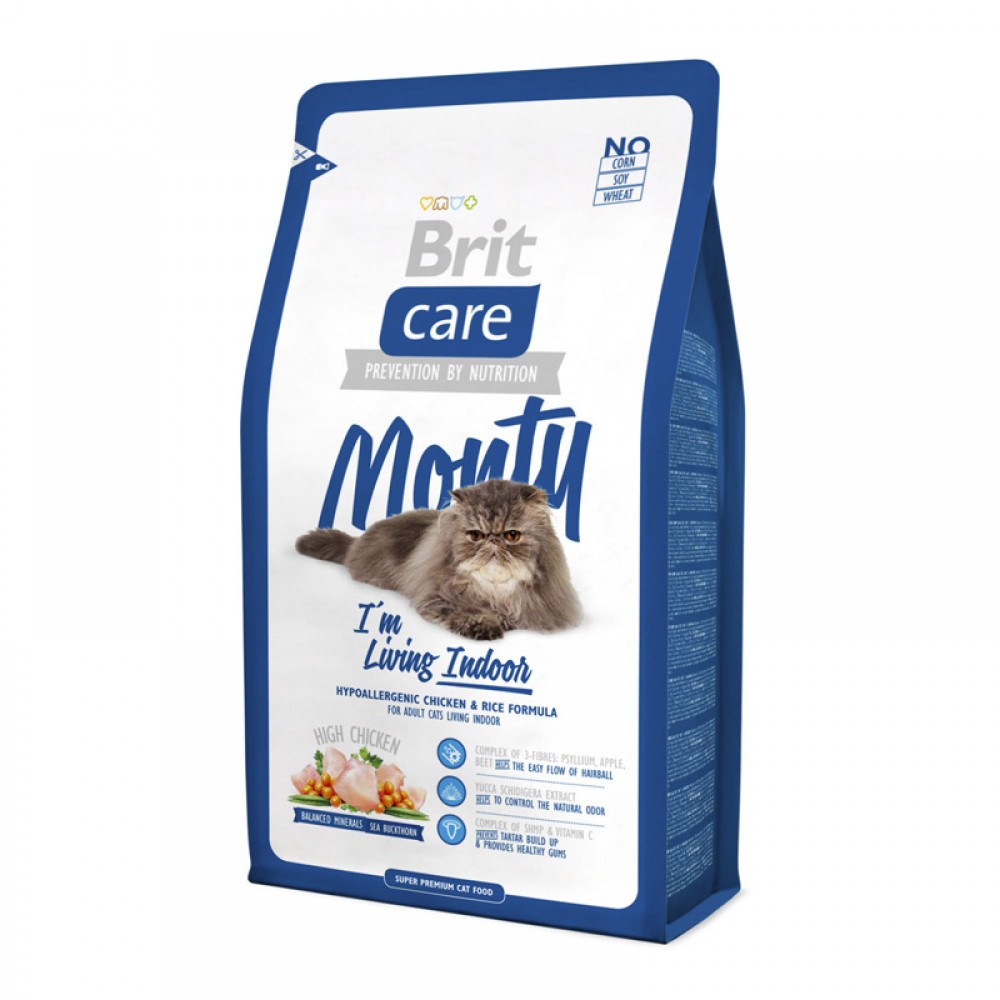 Brit Care Cat Monty Indoor - корм для кошек живущих в квартире Brit Care Cat Monty Indoor - корм для кошек живущих в квартире