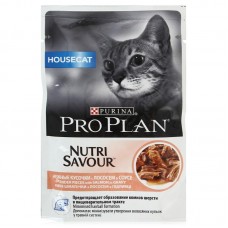 Pro Plan Nutri Savour Housecat - пауч из кусочков лосося в соусе для кошек (85 гр) Pro Plan Nutri Savour Housecat - пауч из кусочков лосося в соусе для кошек (85 гр)