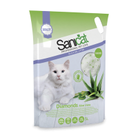 Sanicat Professional Diamonds Aloe Vera - впитывающий силикагелевый наполнитель с запахом алоэ вера