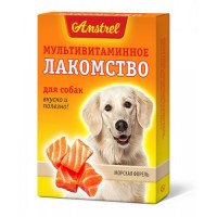 Amstrel Лакомство мультивитаминное для собак Морская форель 90 табл