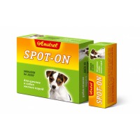 Биокапли антипаразитарные на холку Amstrel Spot-on для щенков и собак мелких пород, 1 флакон/2 мл (арт. TYZ EVC037)