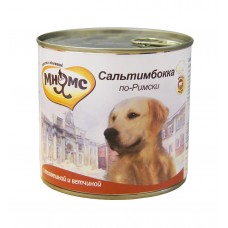 Мнямс Сальтимбокка по-Римски (телятина с ветчиной) - консервы для средних и крупных собак, 600 г (арт. DAI57623) Мнямс Сальтимбокка по-Римски (телятина с ветчиной) - консервы для средних и крупных собак, 600 г (арт. DAI57623)