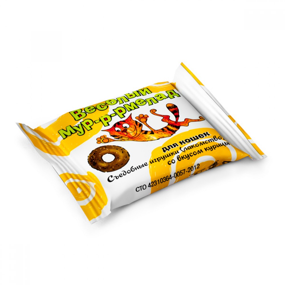 Лакомство для кошек Веселый Мур-р-рмелад с курицей, 6г (арт. ВЕТ300514) Лакомство для кошек Веселый Мур-р-рмелад с курицей, 6г (арт. ВЕТ300514)