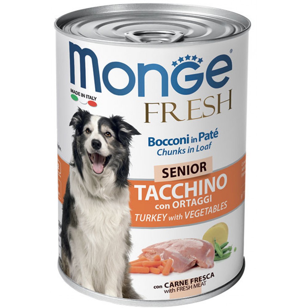 MONGE FRESH SENIOR TURKEY Консервы - корм для пожилых собак, индейка (400 г) MONGE FRESH SENIOR TURKEY Консервы - корм для пожилых собак, индейка (400 г)