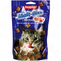 Beaphar Malt-Bits Salmon подушечки с мальт-пастой для выведения шерсти из желудка, 35 г