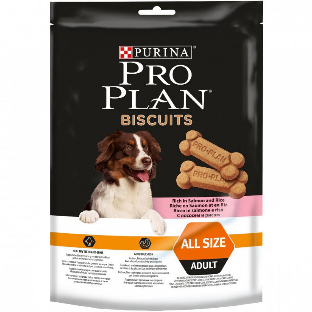 Pro Plan Biscuits Salmon and Rice - лакомство для собак с лососем и рисом, 400гр. Pro Plan Biscuits Salmon and Rice - лакомство для собак с лососем и рисом, 400гр.