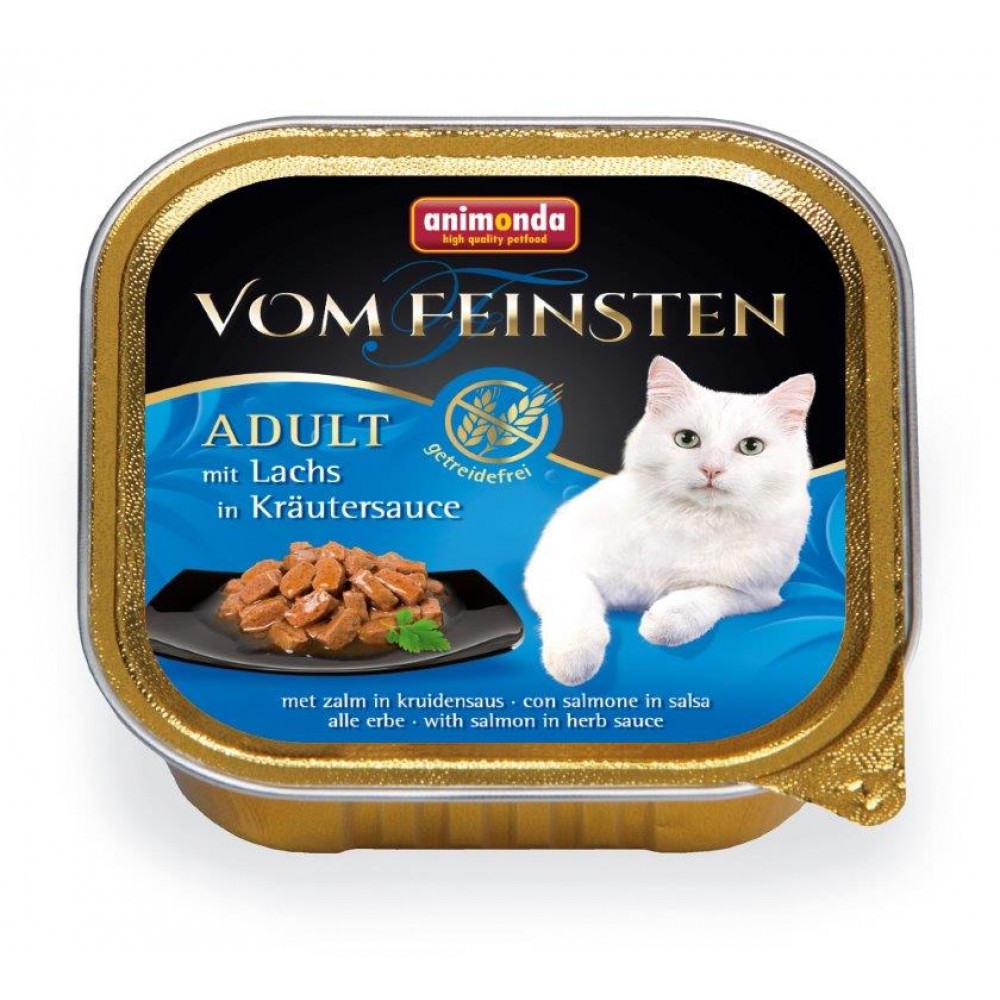 Vom Feinsten Adult GRAINFREE - консервы для кошек с лососем в соусе из трав (100 г) (арт. ВЕТ83361) Vom Feinsten Adult GRAINFREE - консервы для кошек с лососем в соусе из трав (100 г) (арт. ВЕТ83361)