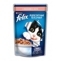 Felix Аппетитные кусочки - консервы для кошек с лососем в желе (85 гр.)