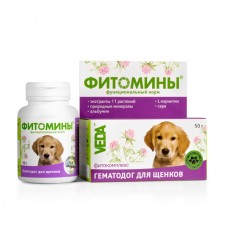 Веда Фитомин ГематоДог - витаминная добавка д/щенков, 100 табл. Веда Фитомин ГематоДог - витаминная добавка д/щенков, 100 табл.