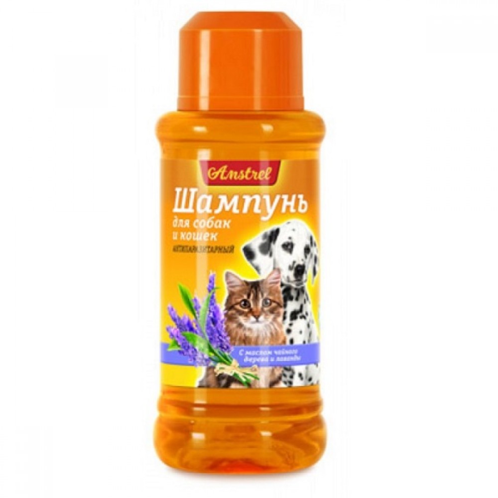 Шампунь Amstrel репелентный для кошек от блох с маслом лаванды и чайного дерева, 120 мл. (арт. TYZ 254001513) Шампунь Amstrel репелентный для кошек от блох с маслом лаванды и чайного дерева, 120 мл. (арт. TYZ 254001513)