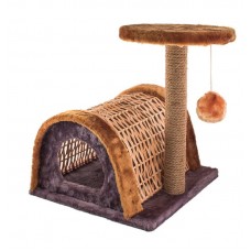 Redplastic Домик-когтеточка Чердачок полукруглая крыша из лозы 43*54,5*50 см, разные материалы