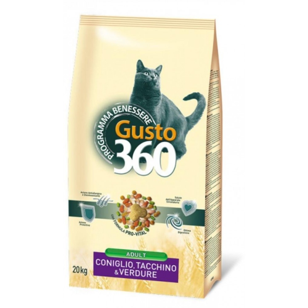 Gusto 360-сухой корм для кошек с кроликом и индейкой