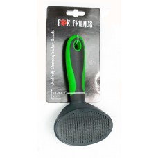 Щетка овальная самоочищающаяся For Friends для собак, 11.3*19.8 см. (арт. TYZ G365)
