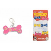 Адресник для собаки Косточка с рисунком лапки 30х19 мм. Дарелл (арт. 190811)