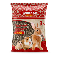 Наполнитель для клеток грызунов ПОЛЯНКА ПРЕМИУМ ЛЯНОК впитывающий, 3 л.