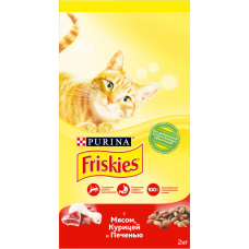 Friskies - сухой корм для кошек с курицей и печенью
