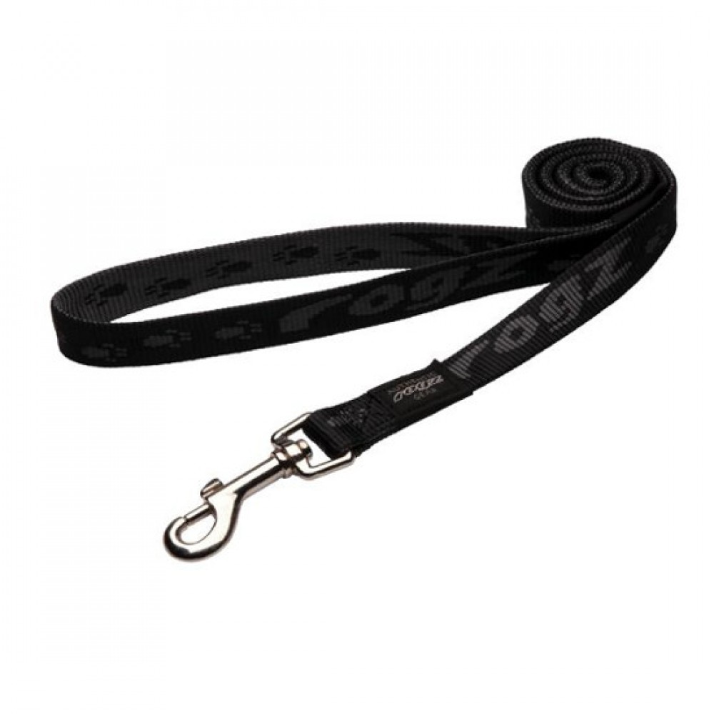 Rogz поводок для собак нейлоновый Big Foot Black, 4 см.*50 см. (арт. RHL29A) Rogz поводок для собак нейлоновый Big Foot Black, 4 см.*50 см. (арт. RHL29A)