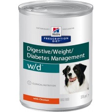 Hill's Prescription Diet Canine w\d - консервы для собак (избыточный вес, сахар, растройство пищеварения) (370 гр.) арт. 8017