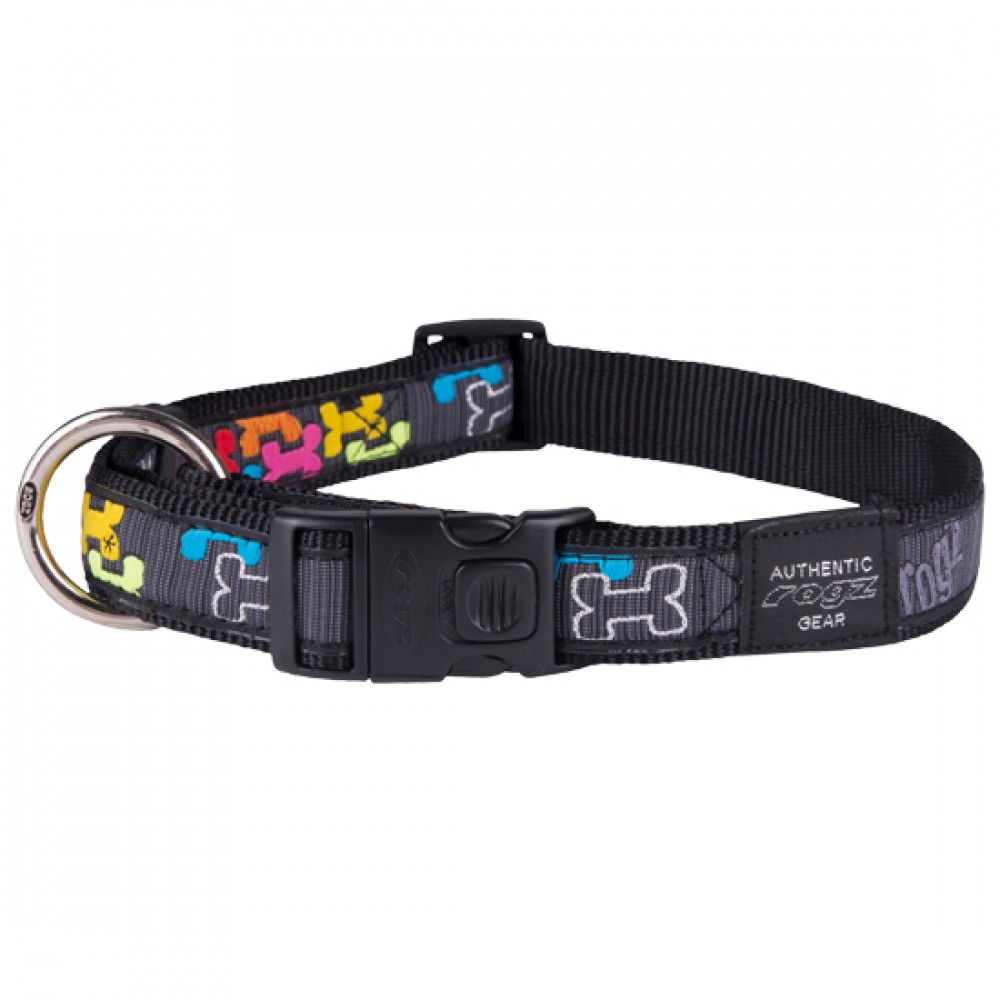 Rogz Ошейник для собак Beach Bum Halsband Multi Bone, черный, несколько размеров Rogz Ошейник для собак Beach Bum Halsband Multi Bone, черный, несколько размеров