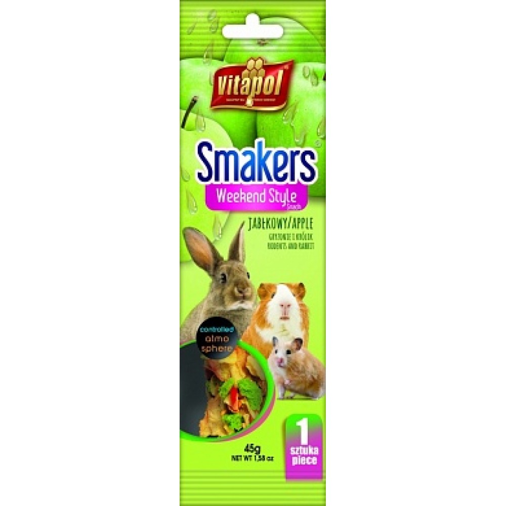 Зерновые палочки Smakers Weekend Style с яблоком для грызунов и кролика, 1 шт, 45 гр. Vitapol (арт. ZVP 3114) Зерновые палочки Smakers Weekend Style с яблоком для грызунов и кролика, 1 шт, 45 гр. Vitapol (арт. ZVP 3114)