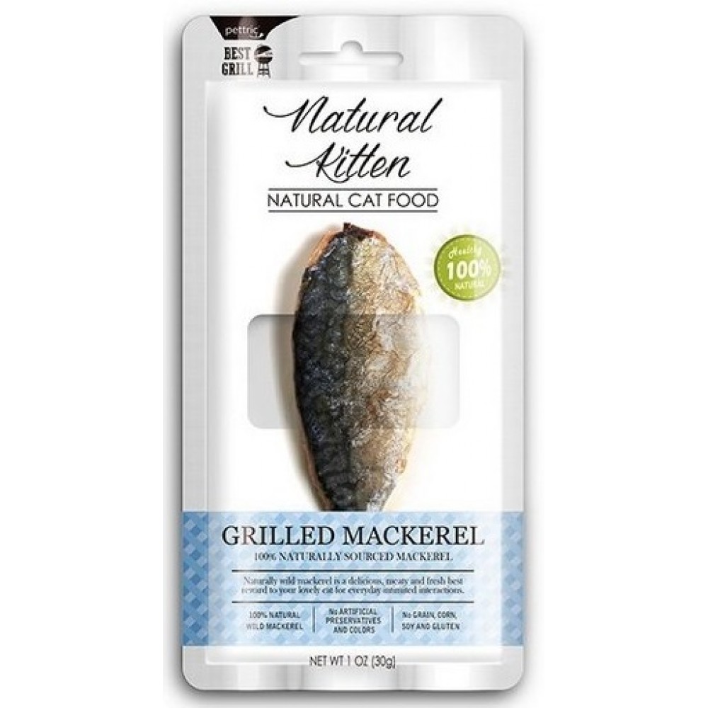 Natural kitty Steamed Mackerel - лакомство для котят и кошек Скумбрия на пару, 30 г Natural kitty Steamed Mackerel - лакомство для котят и кошек Скумбрия на пару, 30 г