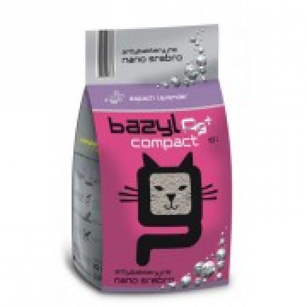 BAZYL Compact Lavender - кошачий наполнитель комкующийся лавандой с ионами серебра, бентонитовый BAZYL Compact Lavender - кошачий наполнитель комкующийся лавандой с ионами серебра, бентонитовый