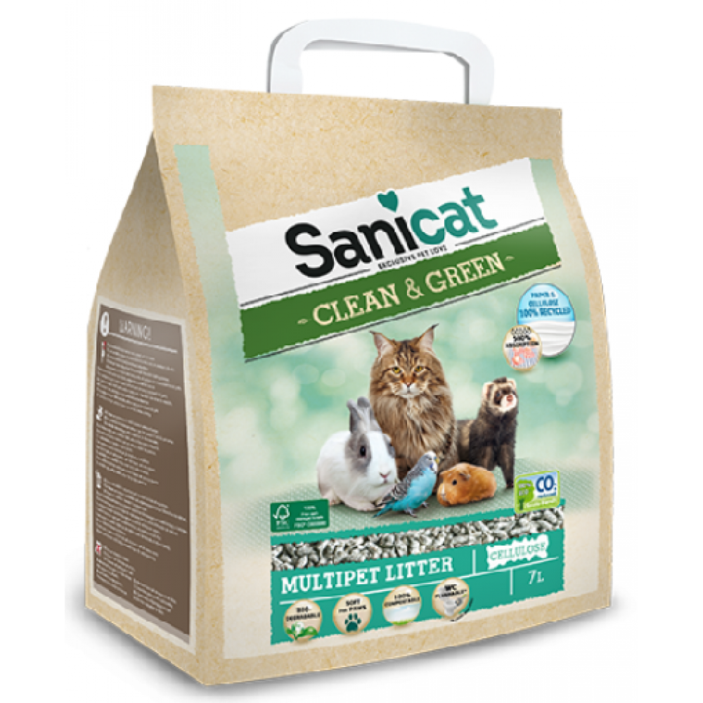 Sanicat Clean & Green Cellulose впитывающий наполнитель из целлюлозы для грызунов Sanicat Clean & Green Cellulose впитывающий наполнитель из целлюлозы для грызунов
