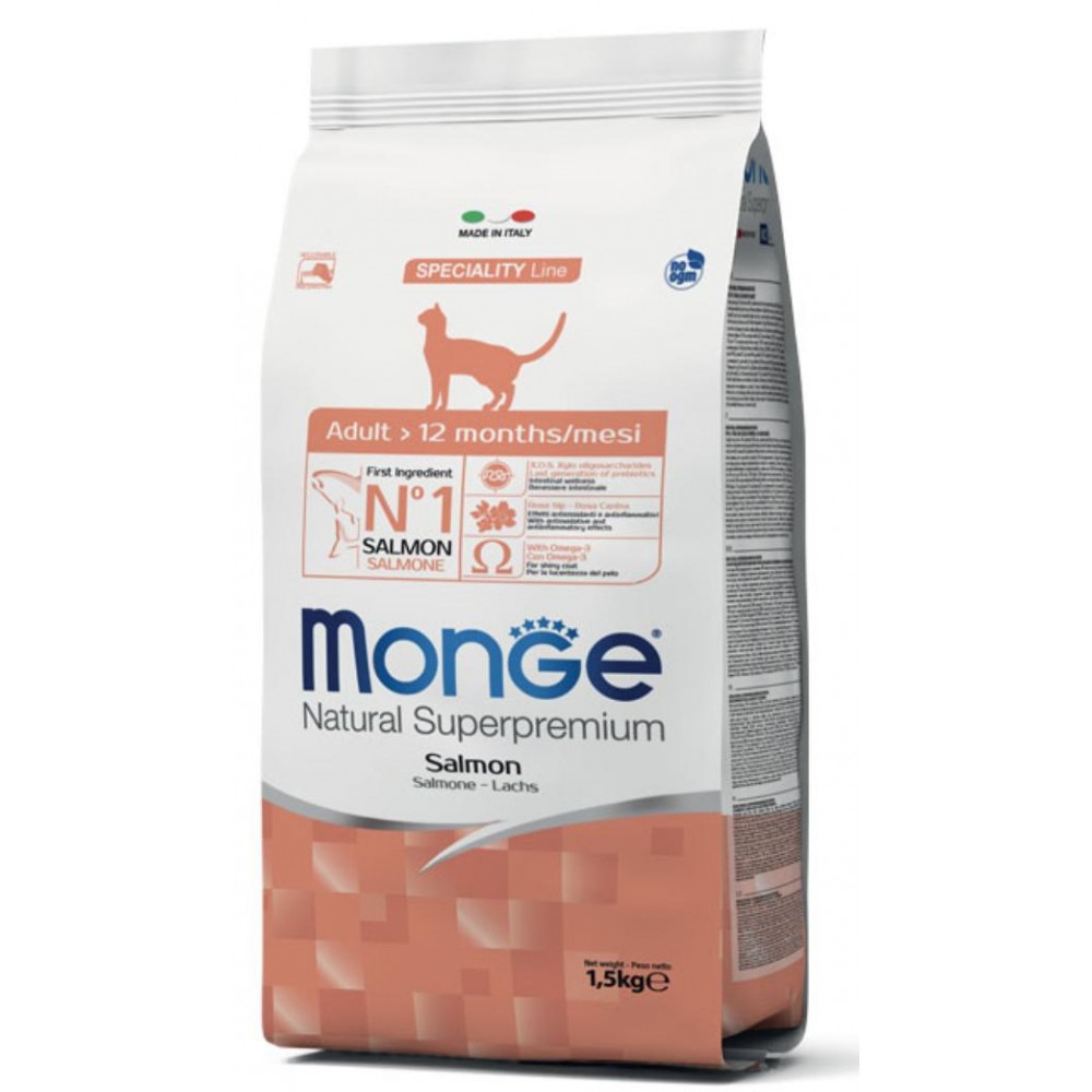 Monge Cat Salmon - сухой монопротеиновый корм для кошек с лососем Monge Cat Salmon - сухой монопротеиновый корм для кошек с лососем