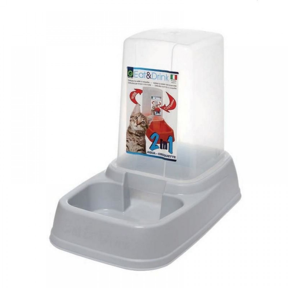 Georplast Миска для кошек Distributeur Eat & Drink - lt.3.7 л (с антискользящими ножками) (арт. 10091) Georplast Миска для кошек Distributeur Eat & Drink - lt.3.7 л (с антискользящими ножками) (арт. 10091)