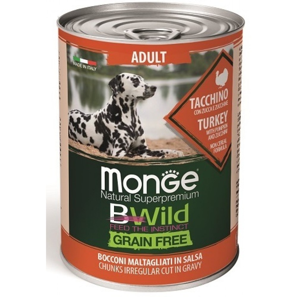 Monge BWild Turkey - консервы для собак с индейкой (беззерновой корм) Monge BWild Turkey - консервы для собак с индейкой (беззерновой корм)