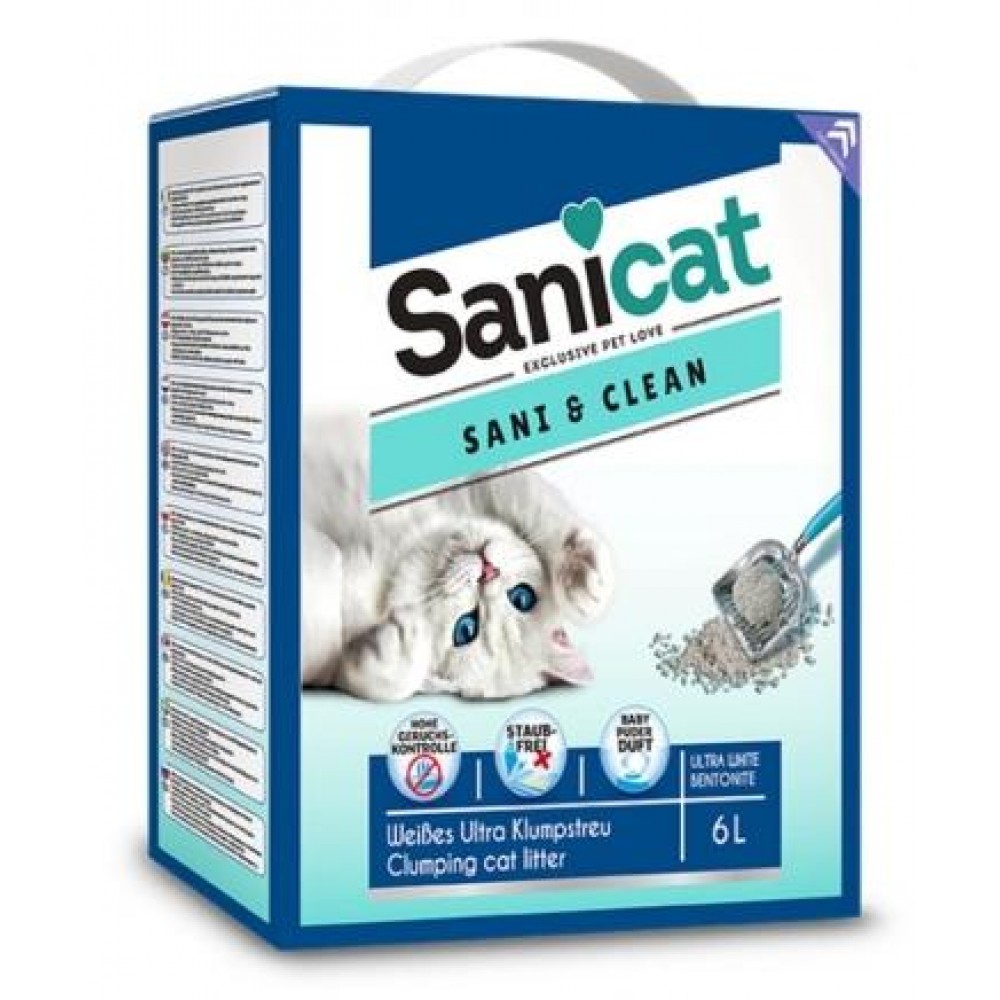 Sanicat Sani & Clean комкующийся наполнитель для кошачьего туалета Sanicat Sani & Clean комкующийся наполнитель для кошачьего туалета