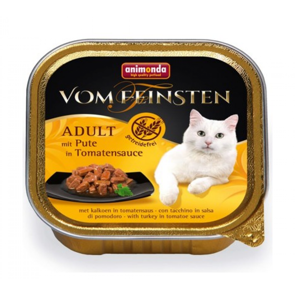 Vom Feinsten Adult GRAINFREE - консервы для кошек с индейкой в томатном соусе (100 г) (арт. ВЕТ83360) Vom Feinsten Adult GRAINFREE - консервы для кошек с индейкой в томатном соусе (100 г) (арт. ВЕТ83360)