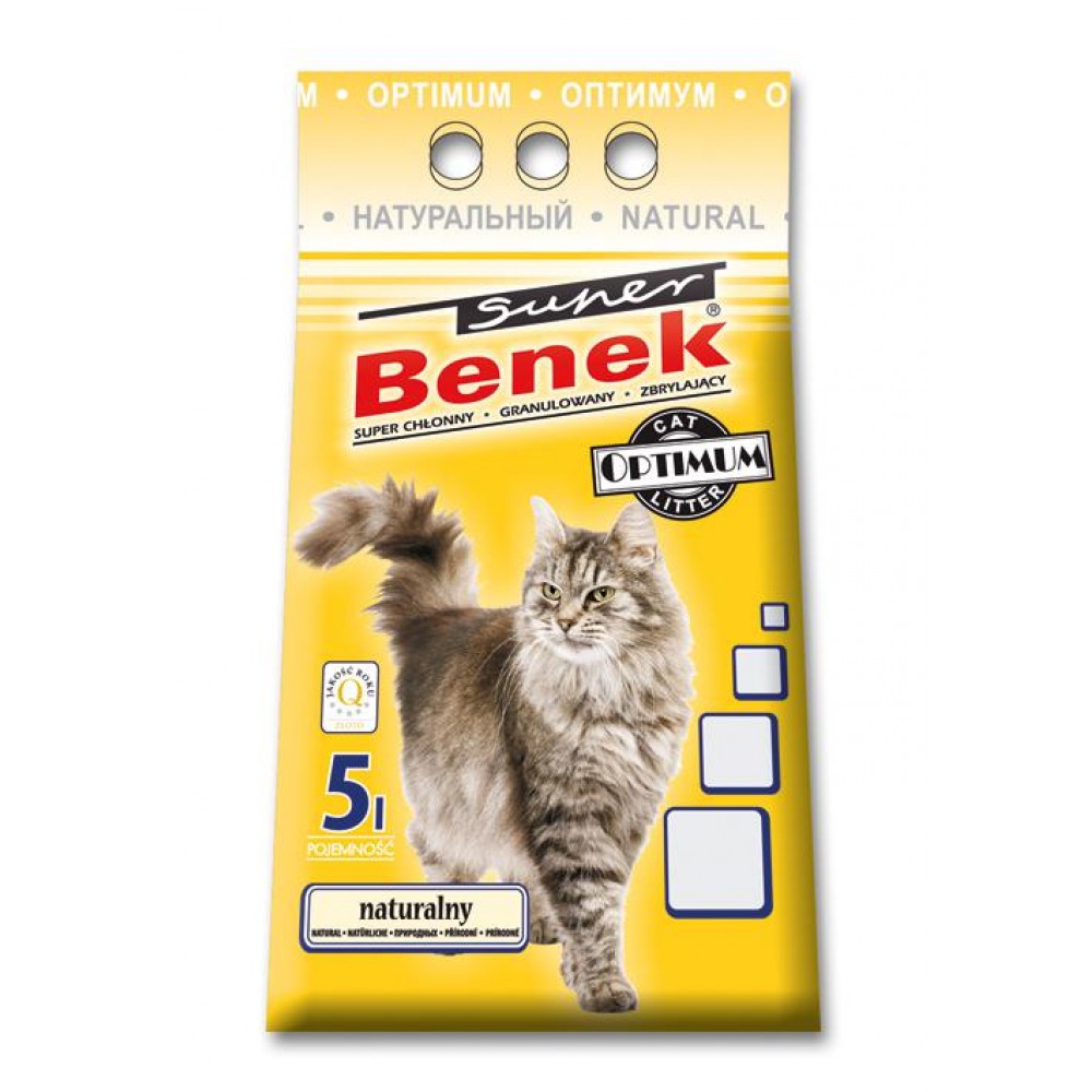 Super Benek Optimum Natural - наполнитель комкующийся бентонитовый для кошек без запаха Super Benek Optimum Natural - наполнитель комкующийся бентонитовый для кошек без запаха
