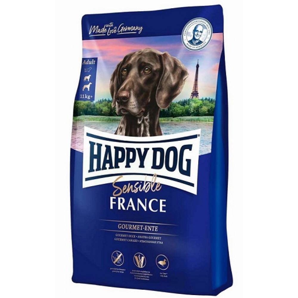 Купить Happy Dog Sensible France - корм для собак всех пород с уткой на 🐕  Shop-Pet.By ⏩️ в Минске【с доставкой】по Беларуси ✓ АКЦИИ и СКИДКИ✓