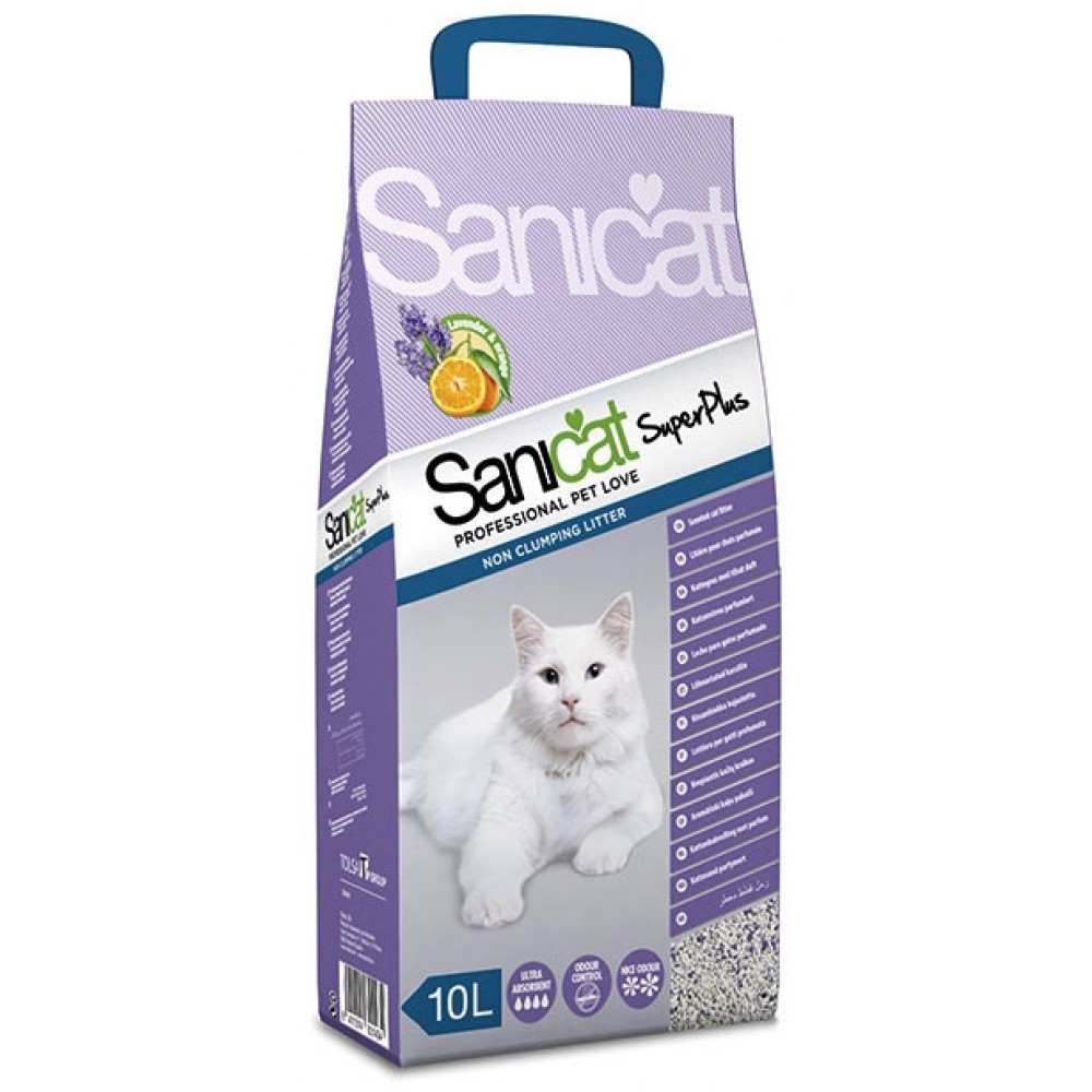 Sanicat Professional Super Plus - сепиолитовый наполнитель для кошачьего туалета некомкующийся, с ароматом лаванды и апельсина Sanicat Professional Super Plus - сепиолитовый наполнитель для кошачьего туалета некомкующийся, с ароматом лаванды и апельсина