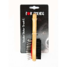 Двустороння щетка с деревянной ручкой For Friends для собак, несколько размеров